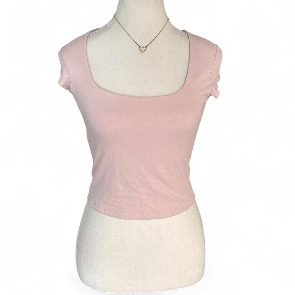 Garage baby pink square neck short sleeve  baby tee top Size Medium casual